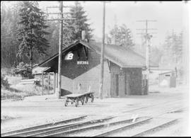 Northern Pacific station at Bucoda, Washington, circa 1927.