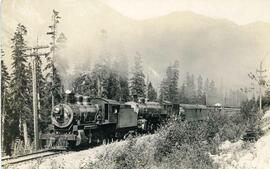 Great Northern Railway steam locomotive 1102 at Stevens Pass, Washington in 1924.