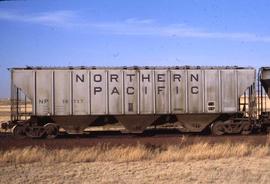 Northern Pacific hopper car number 76717 at Amarillo, Texas, in 1979.