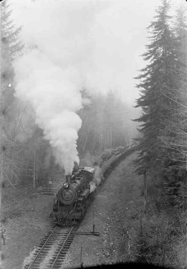 Rayonier Incorporated Steam Locomotive Number 90 at Railroad Camp, Washington in March, 1962.