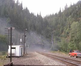 Burlington Northern station at Martin, Washington, circa 1987.