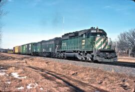 Burlington Northern Diesel Locomotives Number 6716, Number 777 and Number 774 at Saint Cloud, Min...