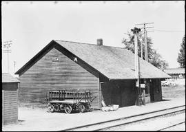 Northern Pacific station at Yelm, Washington, circa 1927.