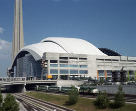 Toronto GO Transit commuter train at Toronto, Ontario on July 05, 1990.