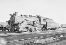 Northern Pacific steam locomotive 1193 at Laurel, Montana, in 1953.