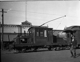 Pacific Coast Railway electric locomotive in California, circa 1928.