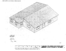 Northern Pacific Engineering Drawing, Depot at Grangeville, Idaho, 1983