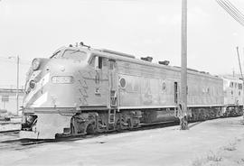 Burlington Northern diesel locomotive 9965 at Chicago, Illinois in 1972.