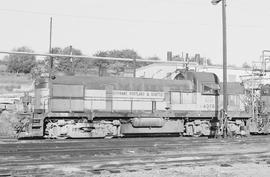 Burlington Northern diesel locomotive 4078 at Vancouver, Washington in 1974.