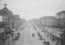 Seattle Municipal Railway track, Seattle, Washington, circa 1920