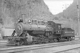 Skagit River Railway Steam Locomotive Number 6 at Newhalem, Washington, circa 1950.