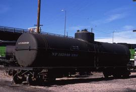 Northern Pacific tank car 102040 at Denver, Colorado, in 1989.