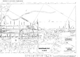 Plat Map of Great Northern Facilities at Choteau, Montana, 1940