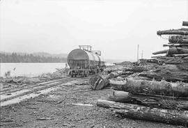 Weyerhaeuser Company Tank Car at Cosmopolis, Washington in January 1975.