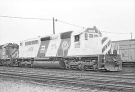 Burlington Northern diesel locomotive 1976 at Auburn, Washington in 1975.