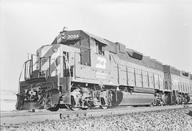 Burlington Northern diesel locomotive 2084 at Chehalis Junction, Washington in 1976.