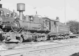 Polson Logging Company Steam Locomotive Number 45 at Railroad Camp, Washington, circa 1948.