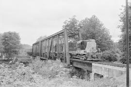 Burlington Northern diesel locomotive 1298 at Montesano, Washington in 1971.