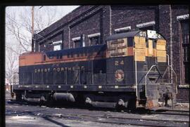 Great Northern Diesel Locomotive 24 at Hammond, Indiana, 1969