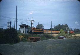 Pacific Coast Railroad passenger train at Black River Junction, Washington in 1958.