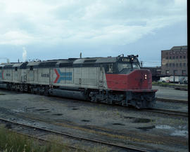 Amtrak diesel locomotive 617 at Tacoma, Washington in June 1979.