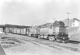 Burlington Northern diesel locomotive 4255 at Tacoma, Washington in 1971.