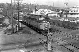 Amtrak diesel locomotive 9750 at Tacoma, Washington on May 2, 1971.