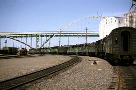 Burlington Northern Railroad Company diesel locomotive 825 at Portland, Oregon in 1979.