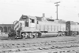 Burlington Northern diesel locomotive 2081 at Tacoma, Washington in 1972.