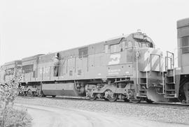 Burlington Northern diesel locomotive 5301 at Lincoln, Nebraska in 1972.