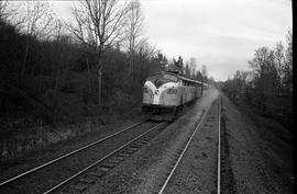 Amtrak diesel locomotive 9708 at Ridgefield, Washington on April 6, 1971.