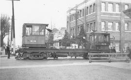 Seattle Municipal Railway Number 414 at the Queen Anne Avenue and Roy Street, Seattle, Washington...