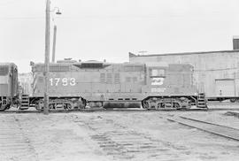 Burlington Northern diesel locomotive 1783 at Tacoma, Washington in 1971.