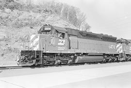 Burlington Northern diesel locomotive 6474 at Seattle, Washington in 1971.