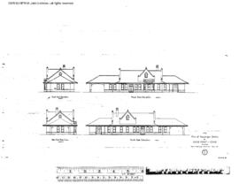 Northern Pacific Engineering Drawing, Depot at Sand Point, Idaho, 1916