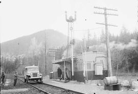 Northern Pacific station at Eagle Gorge, Washington, in 1955.