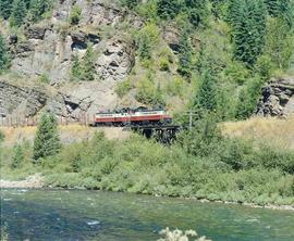 Saint Maries River Railroad Diesel Locomotives Number 502 and 501 Near Avery, Idaho in August 1981.