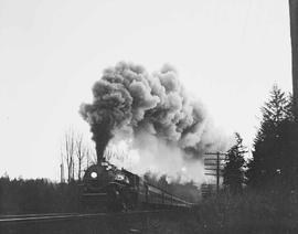 Northern Pacific passenger train near Chehalis, Washington, in 1957.