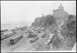 Northern Pacific Half-Moon yard at Tacoma, Washington, circa 1889.