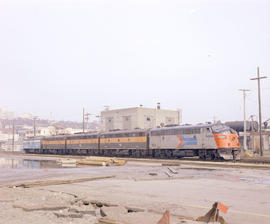 Amtrak diesel locomotive 102, circa 1974.