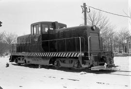 Connecticut Valley Railroad diesel locomotive 7145 at Essex, Connecticut on January 28, 1977.