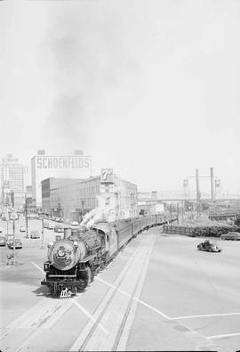Northern Pacific troop train at Tacoma, Washington, in 1953.