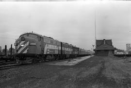 Amtrak diesel locomotive 9806 at Ellensburg, Washington in June 1971.