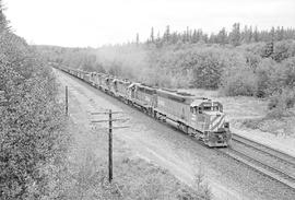 Burlington Northern diesel locomotive 6400 at Kanaskat, Washington in 1975.