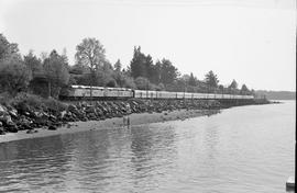 Amtrak diesel locomotives 554 at Steilacoom, Washington on May 13, 1975.