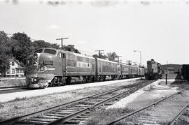 Amtrak diesel locomotive 305 at Galesburg, Illinois on August 29, 1972.