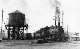 Pacific Coast Railroad water tank at Renton, Washington in 1951.