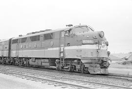 Burlington Northern diesel locomotive 9766 at Tacoma, Washington in 1971.