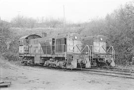 Burlington Northern diesel locomotive 937 at Vancouver, Washington in 1971.