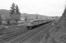 Amtrak diesel locomotive 340 at Wabash, Washington in June 1975.